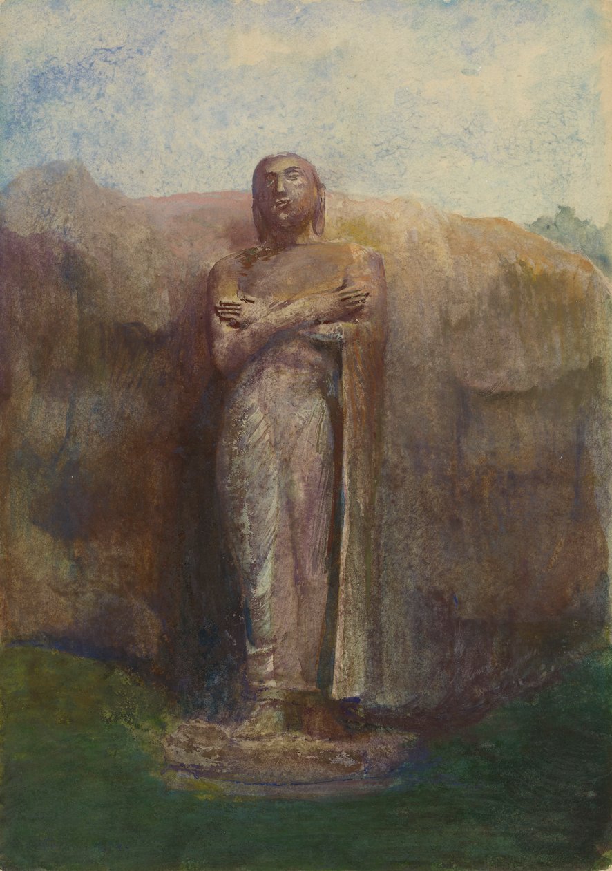 Kolossaalinen Anandan patsas lähellä Pollanaruan rauniokaupunkia, Ceylon, 1891 tekijältä John La Farge