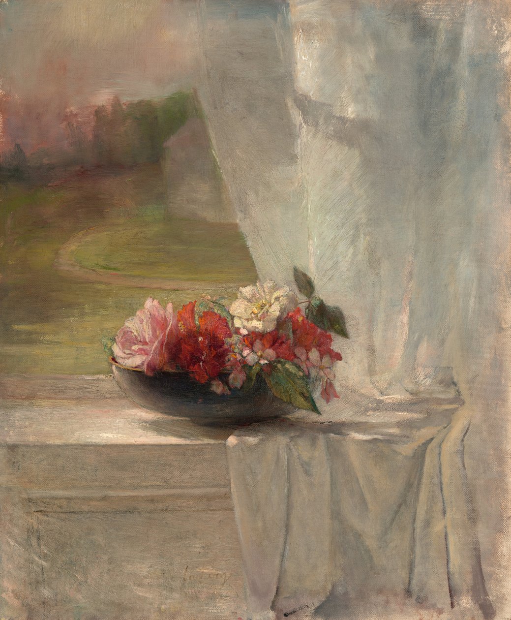 Kukkia ikkunareunuksella tekijältä John La Farge