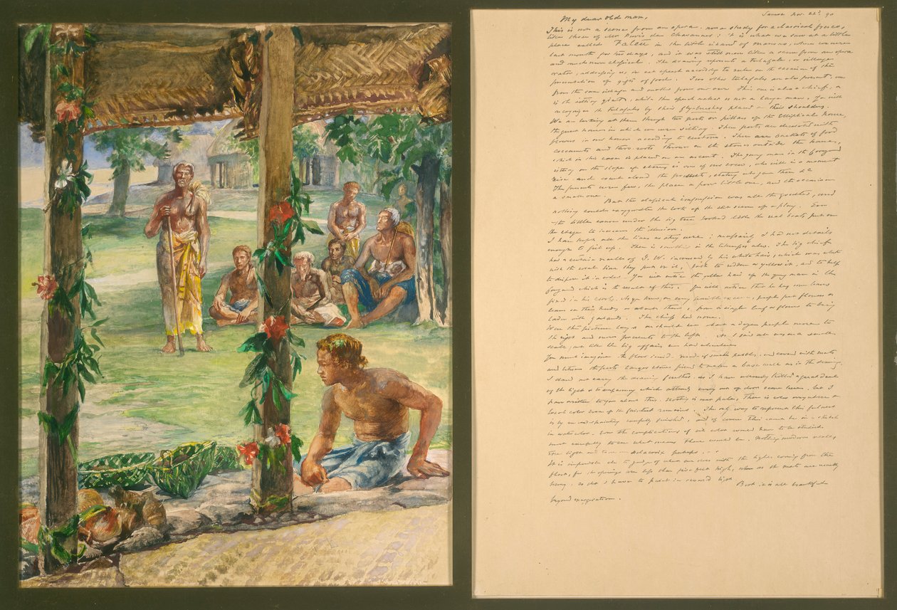 Ruokalahjojen esittely Manonon saarella Samoalla tekijältä John La Farge