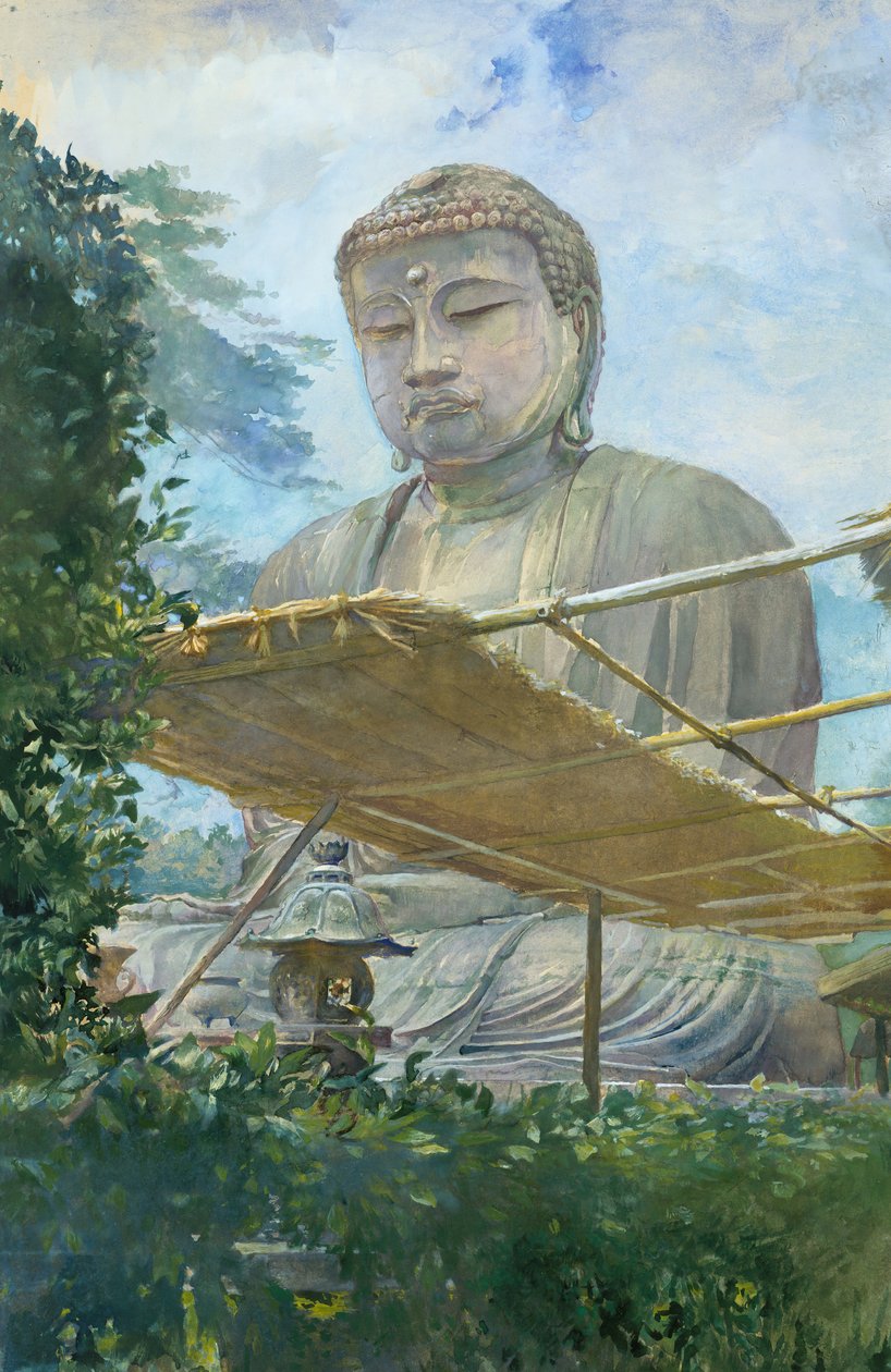 Suuri Amida Buddhan patsas Kamakurassa, joka tunnetaan nimellä Daibutsu..., 1887. tekijältä John La Farge
