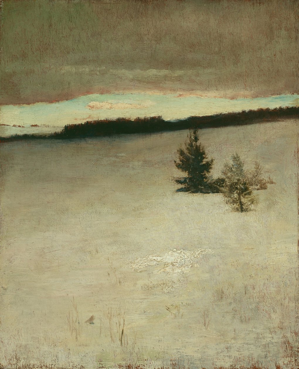 Lumikenttä, aamu, Roxbury tekijältä John La Farge or Lafarge
