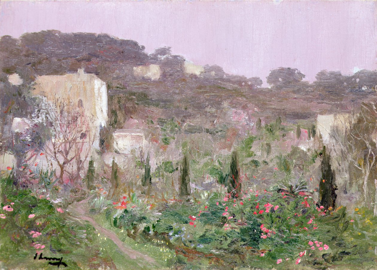 Puutarha Etelä-Ranskassa (öljy kankaalle) tekijältä John Lavery