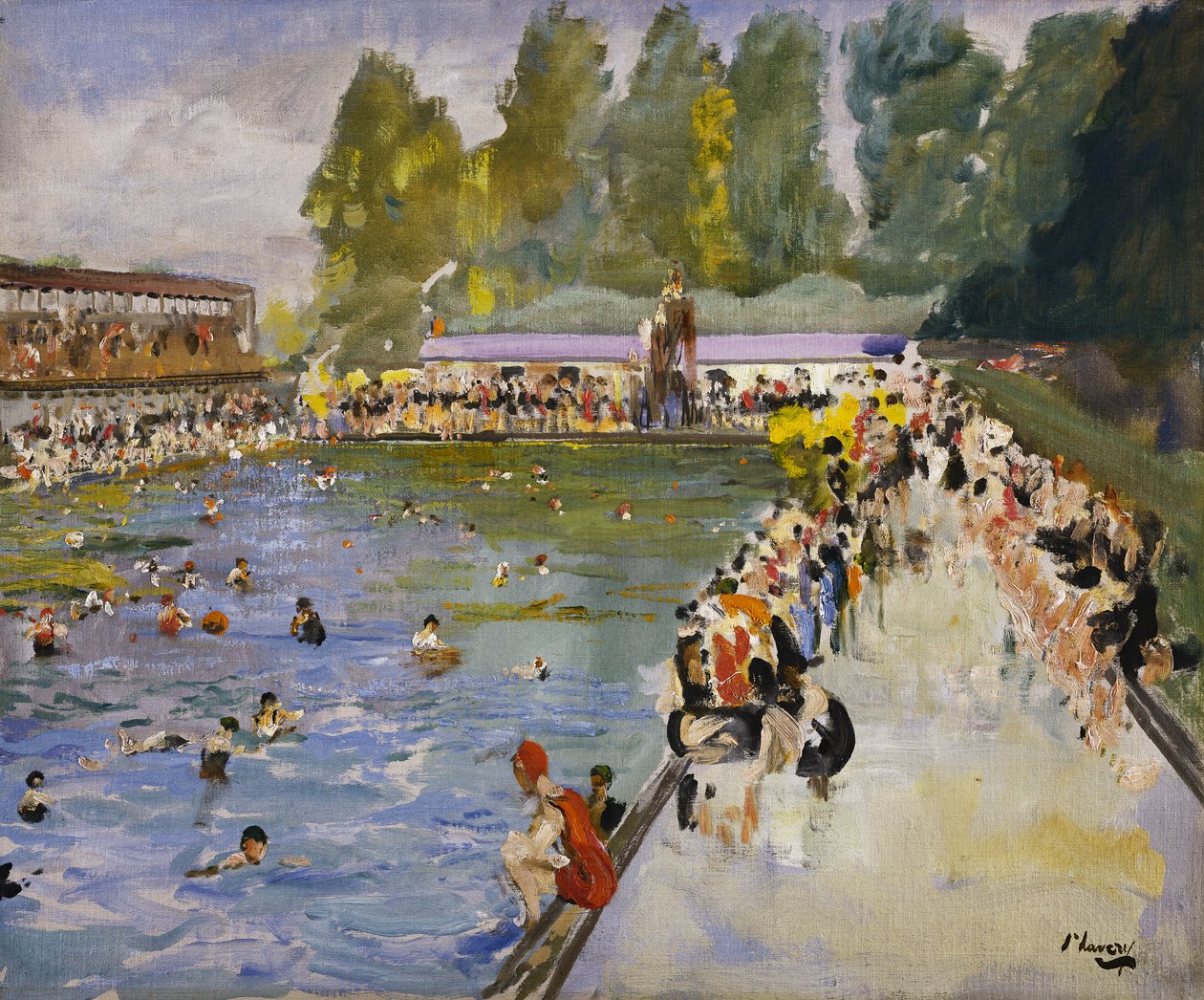 Chiswick Baths, n. 1929 (öljy kankaalle) tekijältä John Lavery