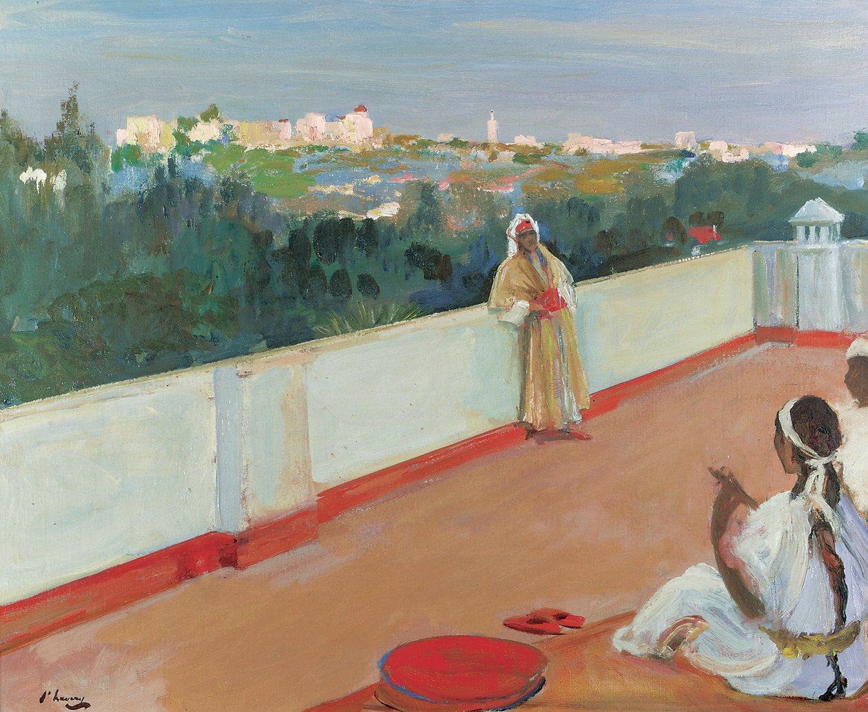 Evening on the House Top, Tanger (öljy kankaalle) tekijältä John Lavery