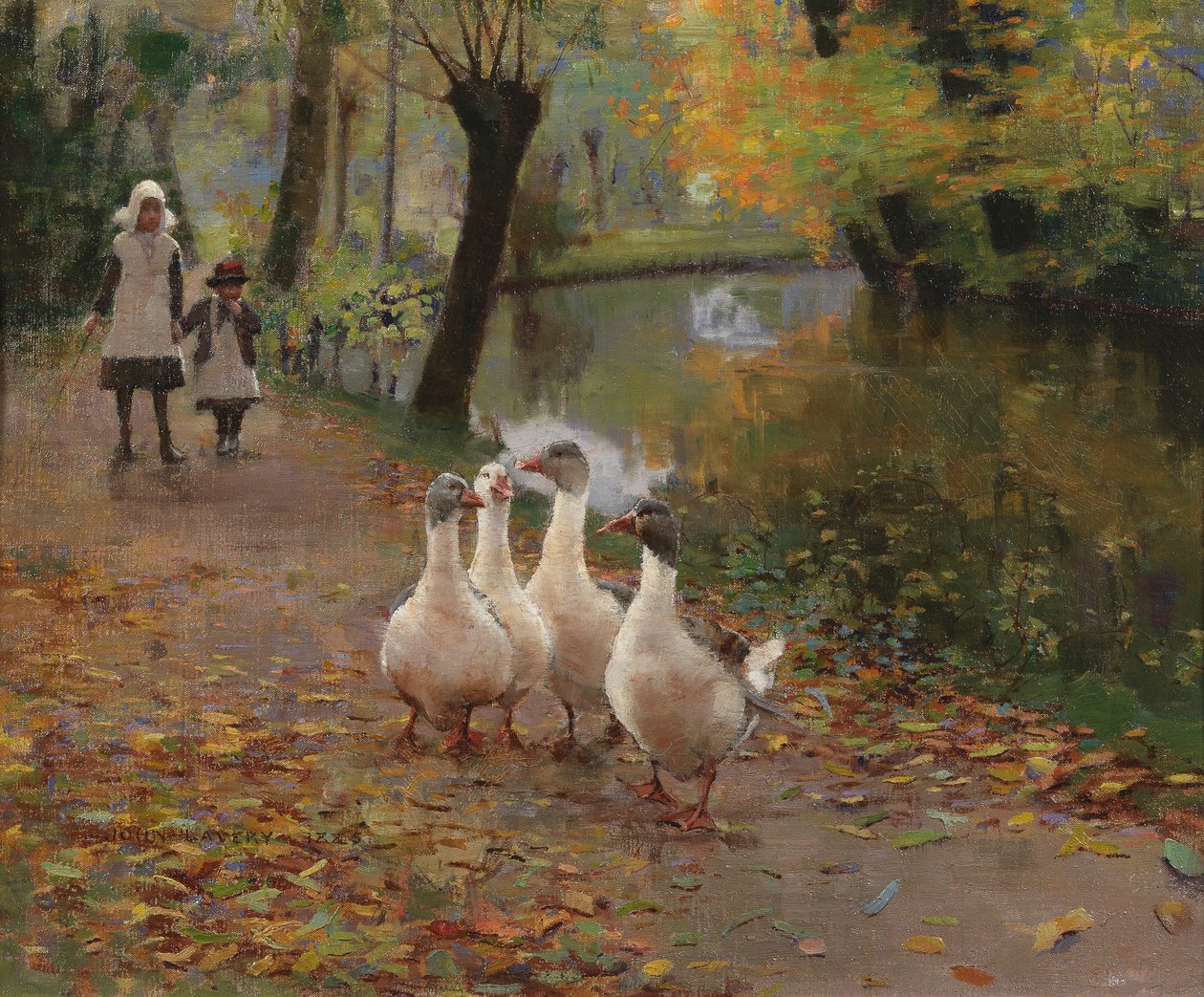 Hanhitytöt, 1885 tekijältä John Lavery