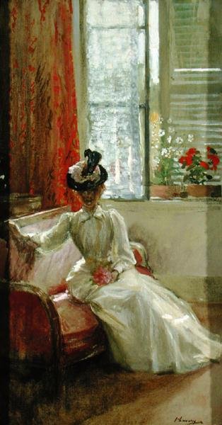 Sisustus: Lady (öljy kankaalle) tekijältä John Lavery