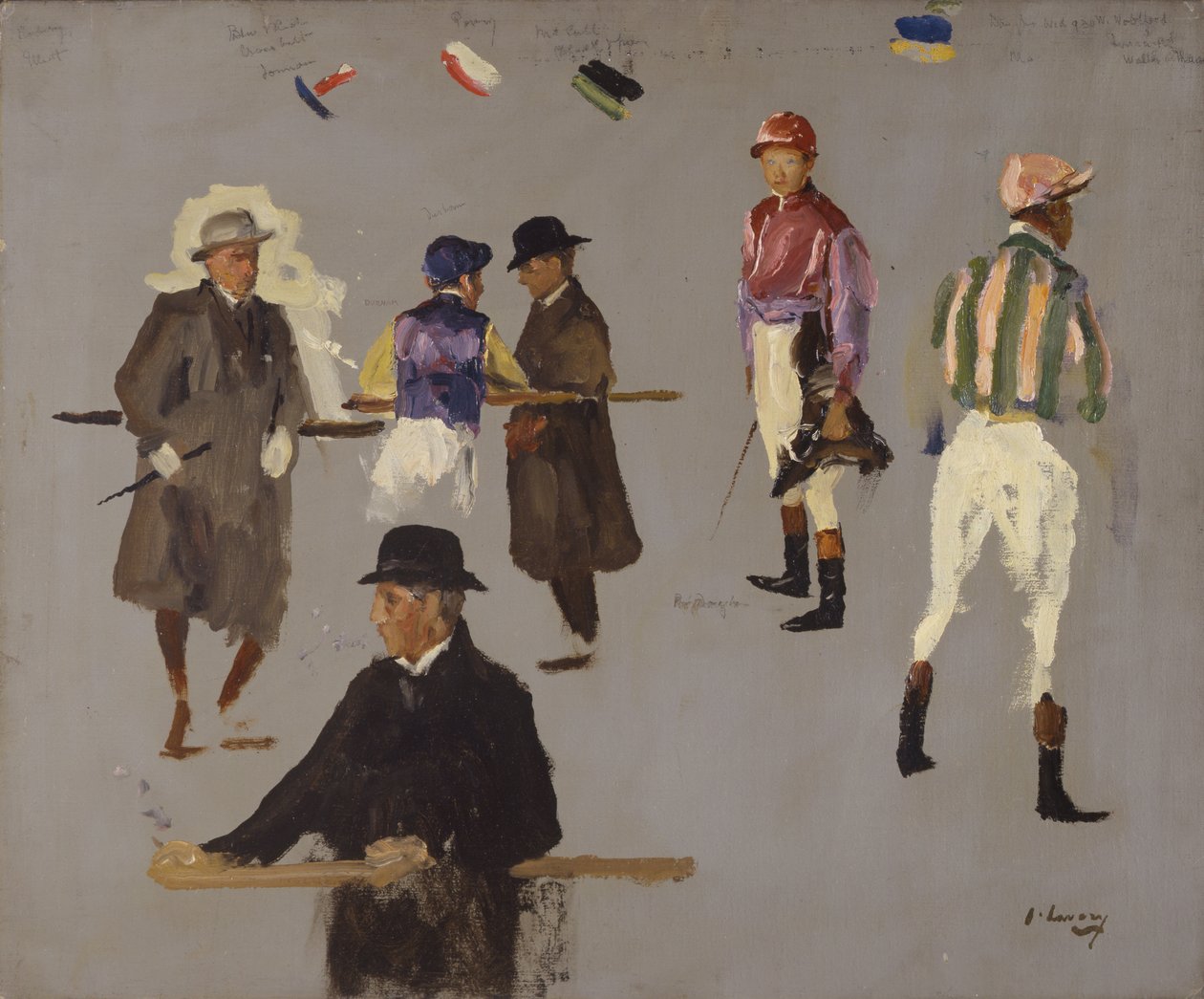 Jockeys ja omistajat Epsomissa tekijältä John Lavery