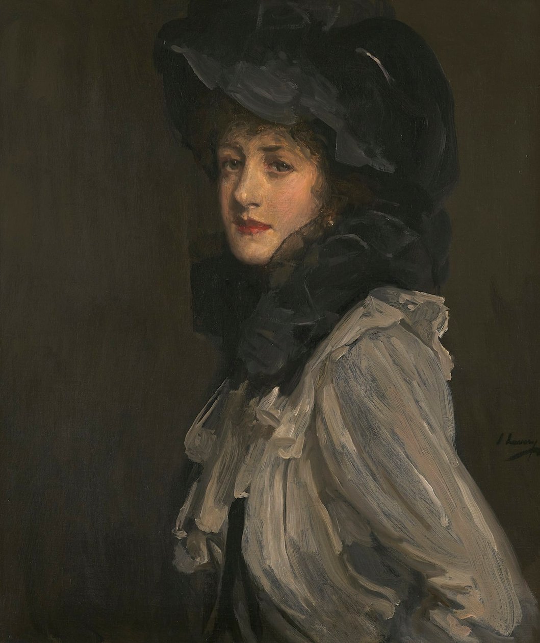 Nainen harmaassa ja mustassa tekijältä John Lavery