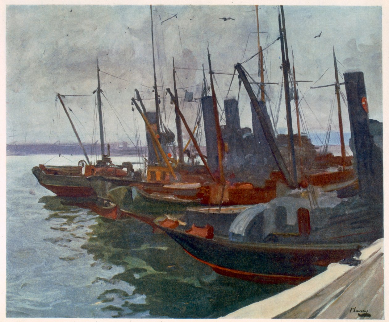 Miinaharavat satamassa, brittiläisiltä taiteilijoilta rintamalla, Länsirintaman jatko, 1918 tekijältä John Lavery