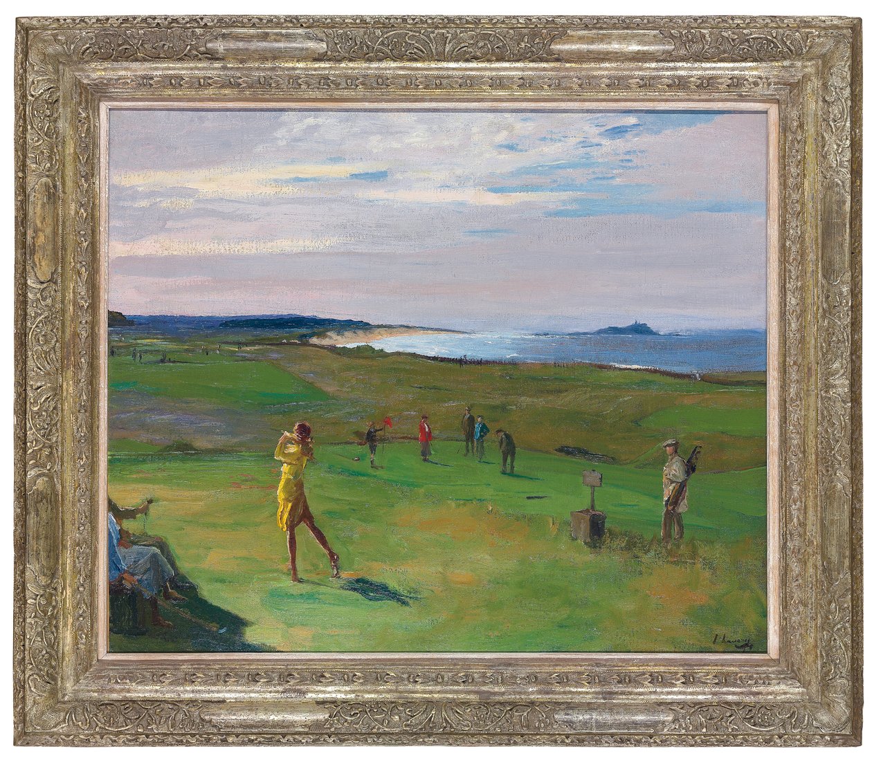 Golfkenttä, North Berwick (öljy kankaalle) tekijältä John Lavery