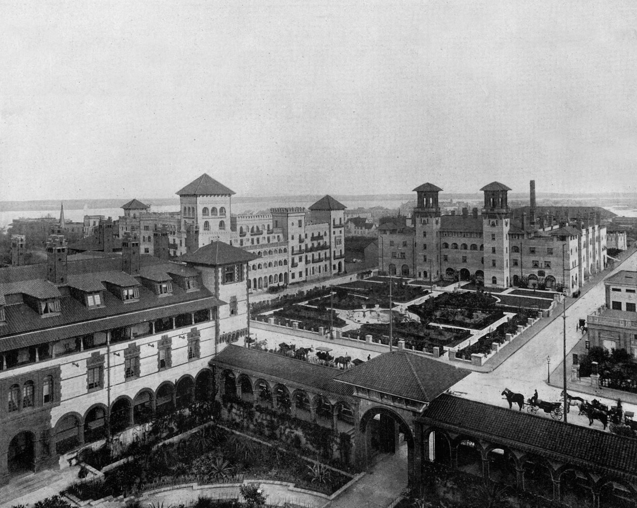 Hotellit Saint Augustine, Florida: Alcazar, de Cordoue, Pont de Leon, c. 1900 (m/v valokuva) tekijältä John Lawson Stoddard