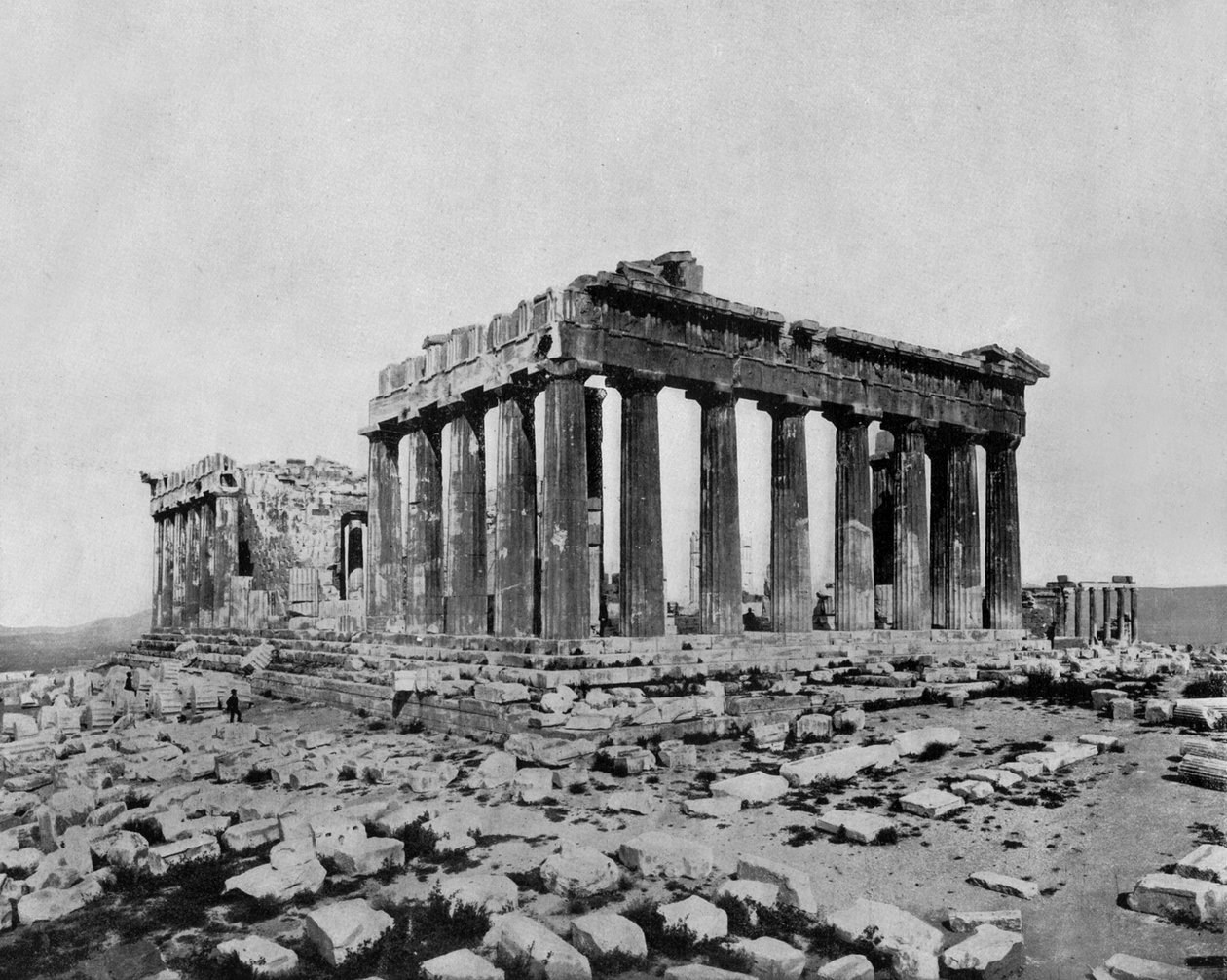 Akropoliksen Parthenon, Ateena (m/w kuva) tekijältä John Lawson Stoddard