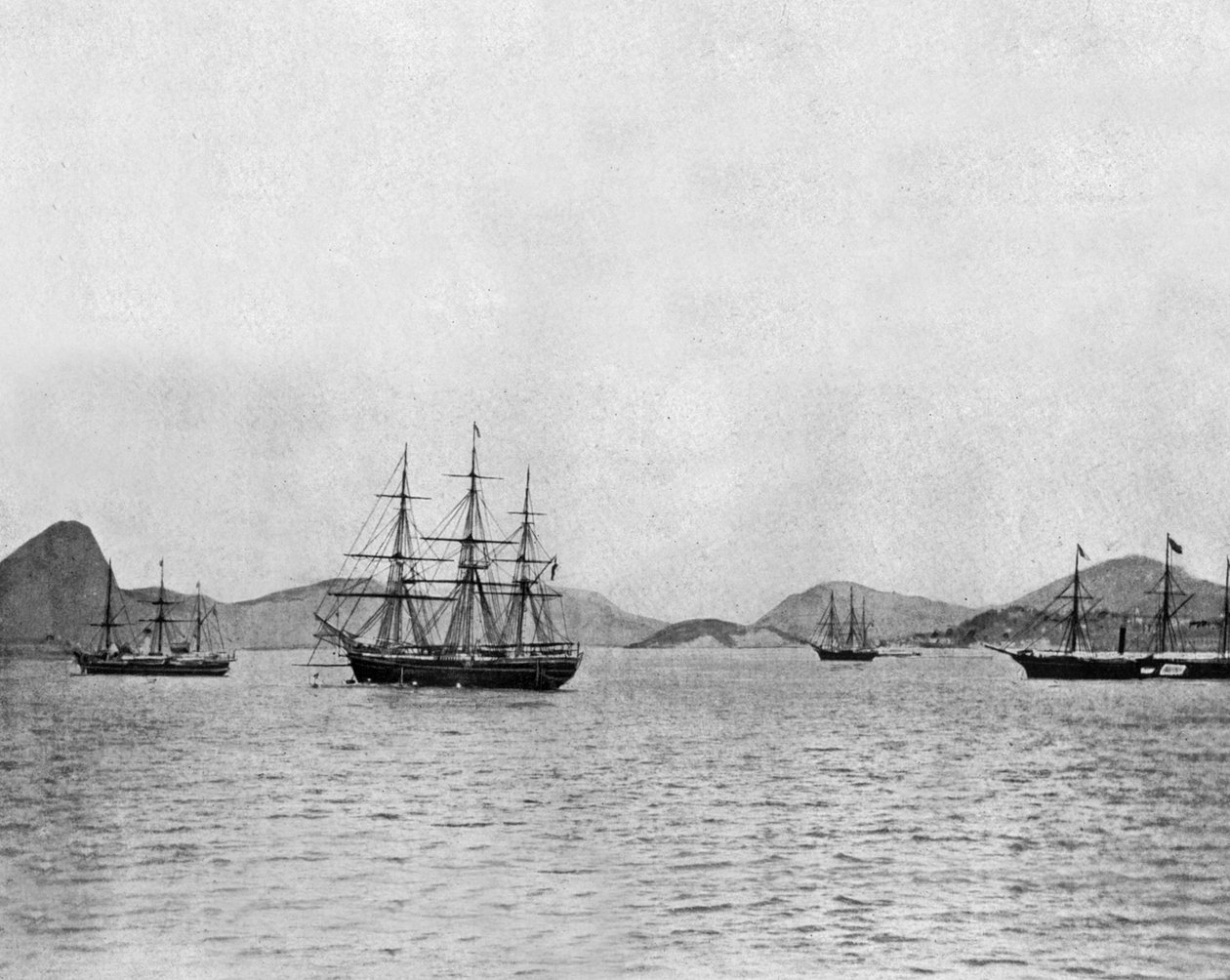 Rio de Janeiron satama Brasiliassa (m/w kuva) tekijältä John Lawson Stoddard
