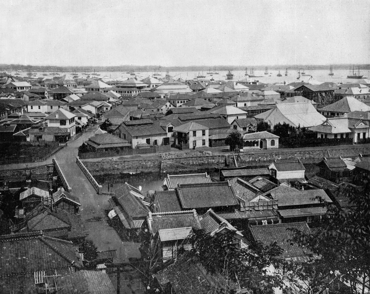 Näkymä Yokohamasta Japanissa (m/w kuva) tekijältä John Lawson Stoddard