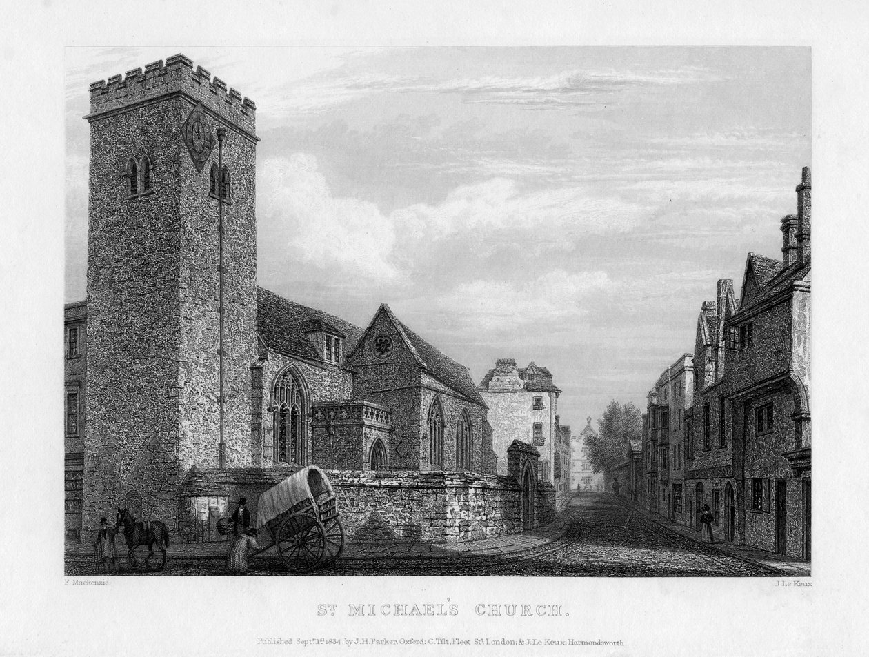 St Michaels Church, Oxford, 1834. tekijältä John Le Keux