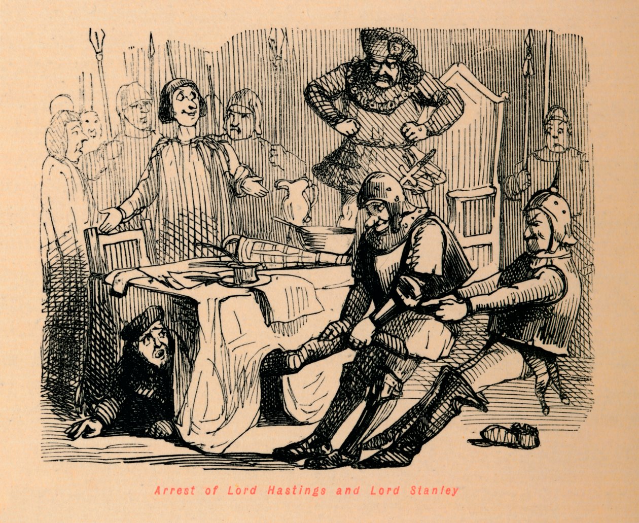 Lord Hastingsin ja lordi Stanleyn pidätys, tekijältä John Leech
