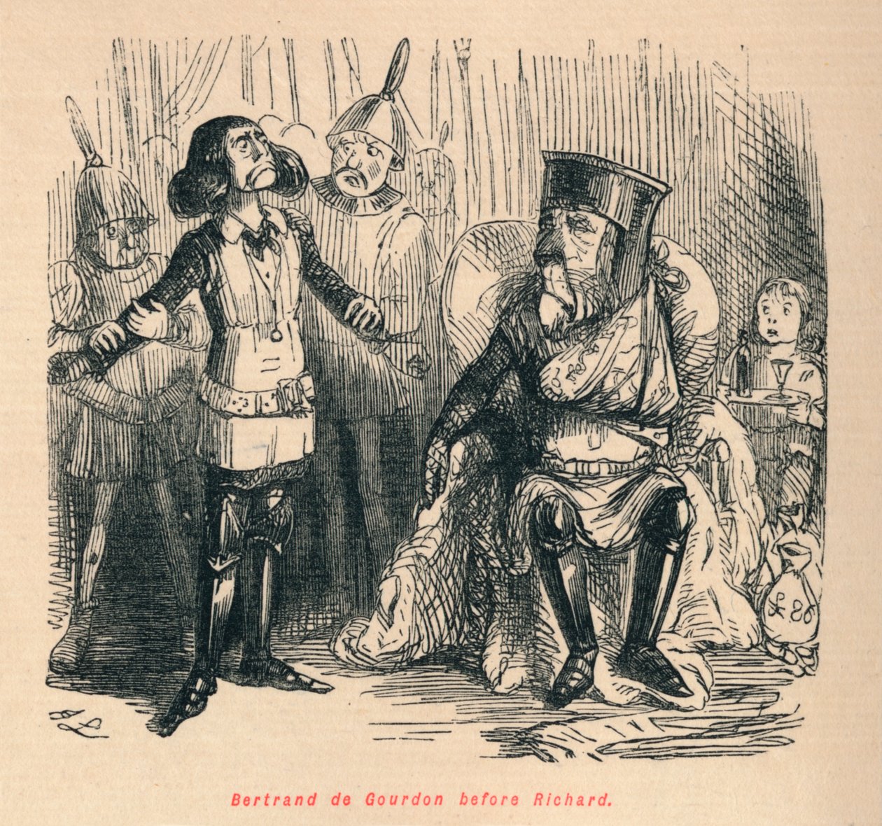 Bertrand de Gourdon ennen Richardia, c1860, c1860 tekijältä John Leech