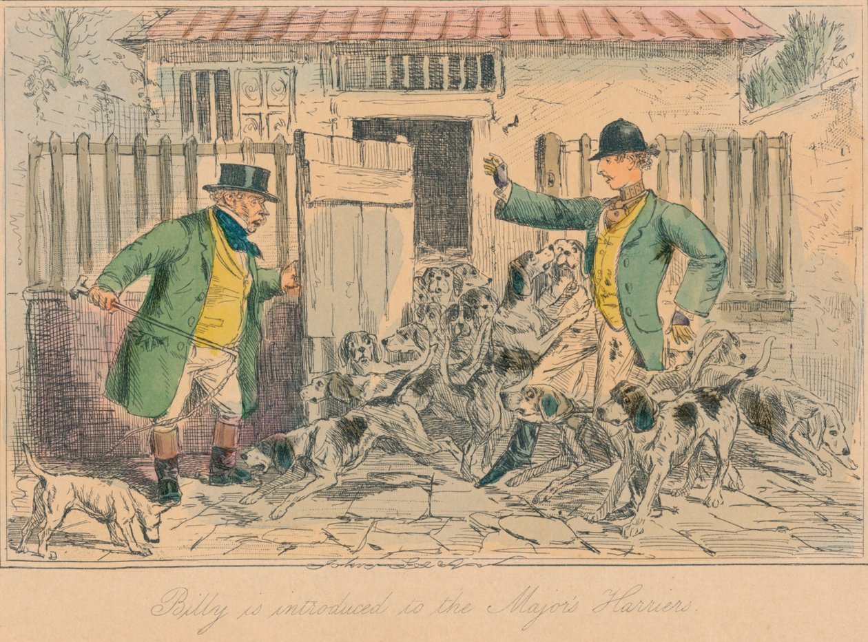 Billy esitellään Majors Harriersille, 1858 tekijältä John Leech