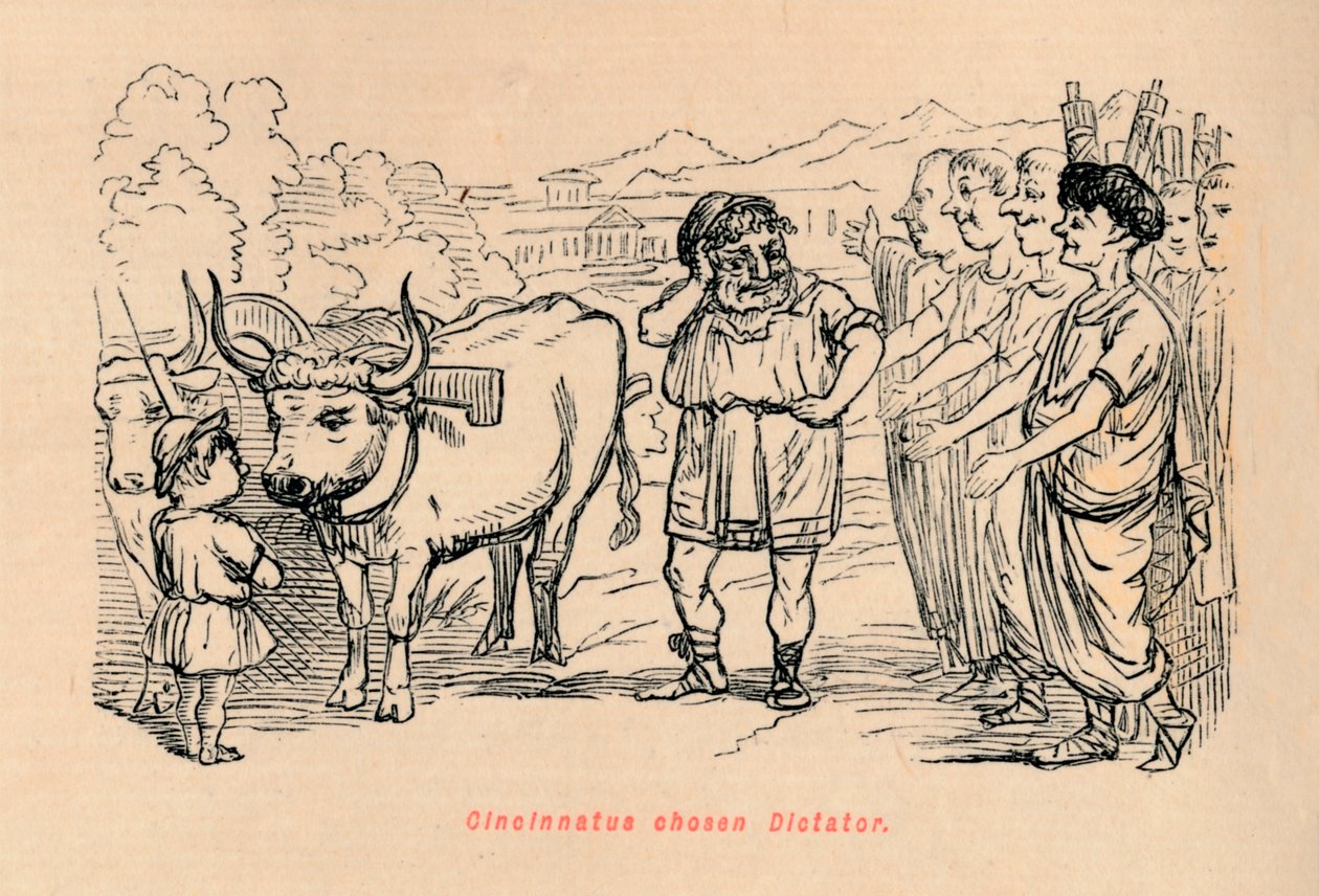 Cincinnatus valitsi diktaattoriksi, 1852 tekijältä John Leech