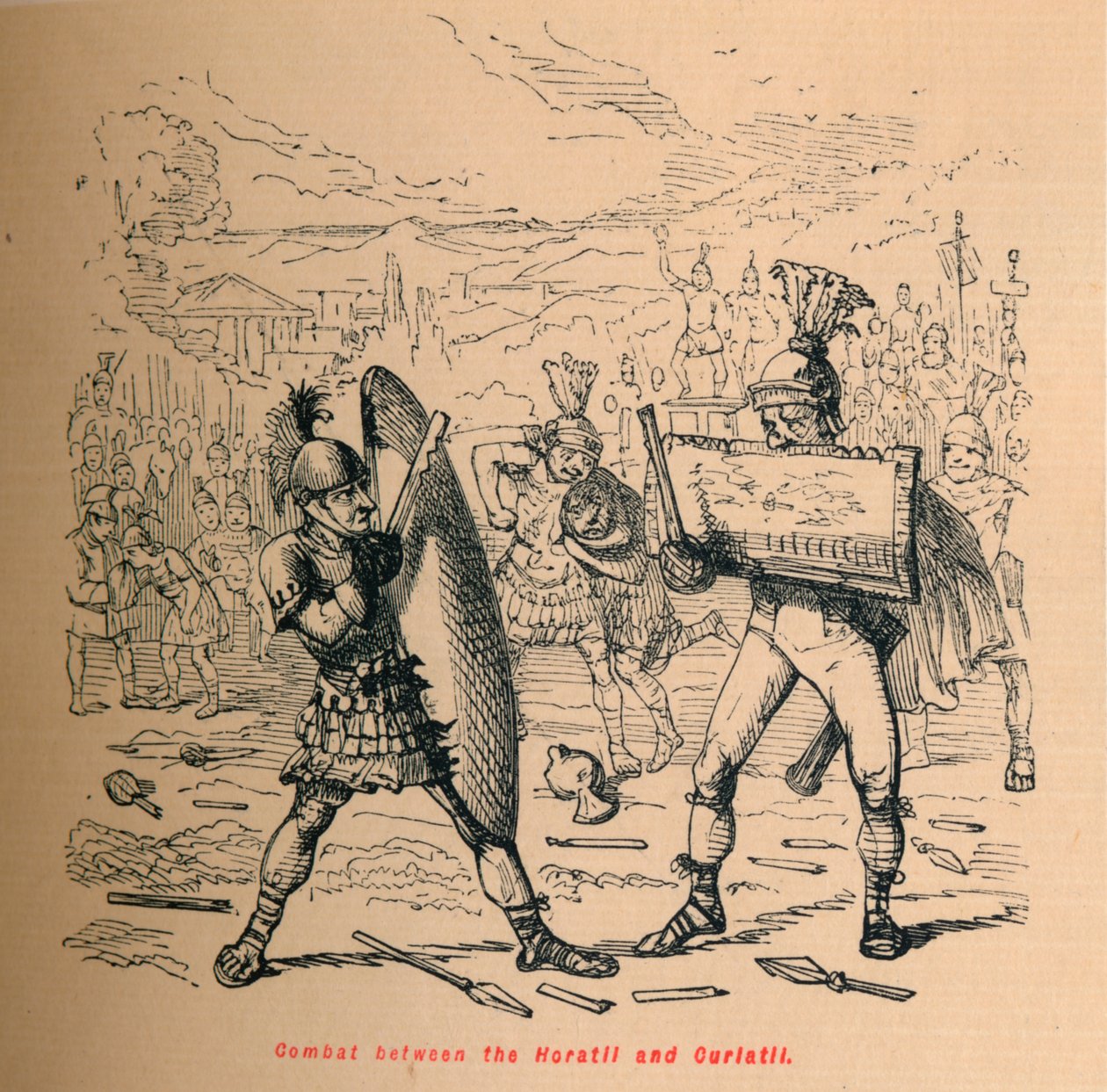 Horattien ja Curiatien välinen taistelu, 1852 tekijältä John Leech