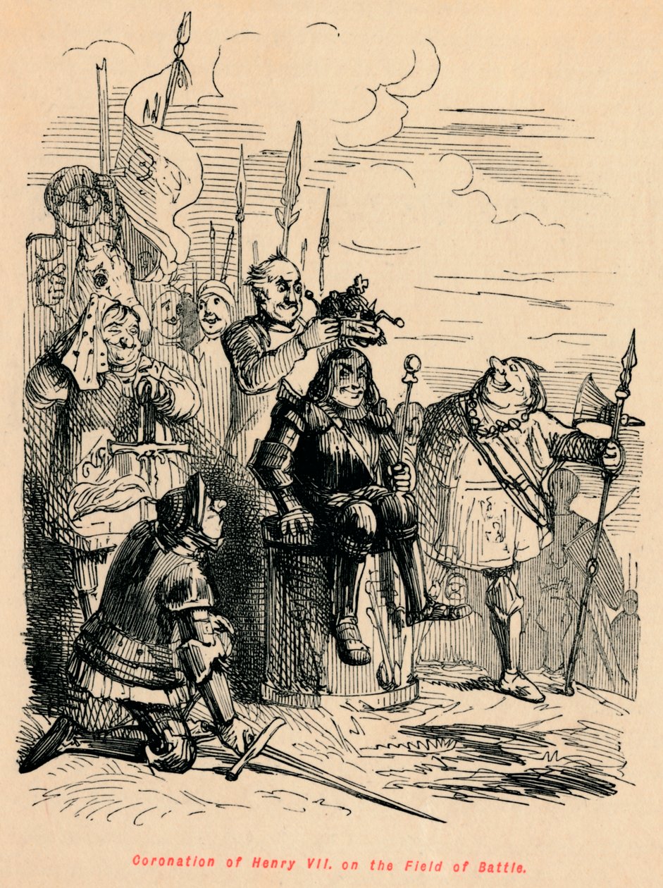 Henrik VII:n kruunaus taistelukentällä, tekijältä John Leech