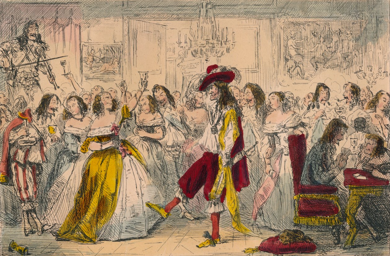 Iltajuhlat - Kaarle II:n aika, 1850 tekijältä John Leech