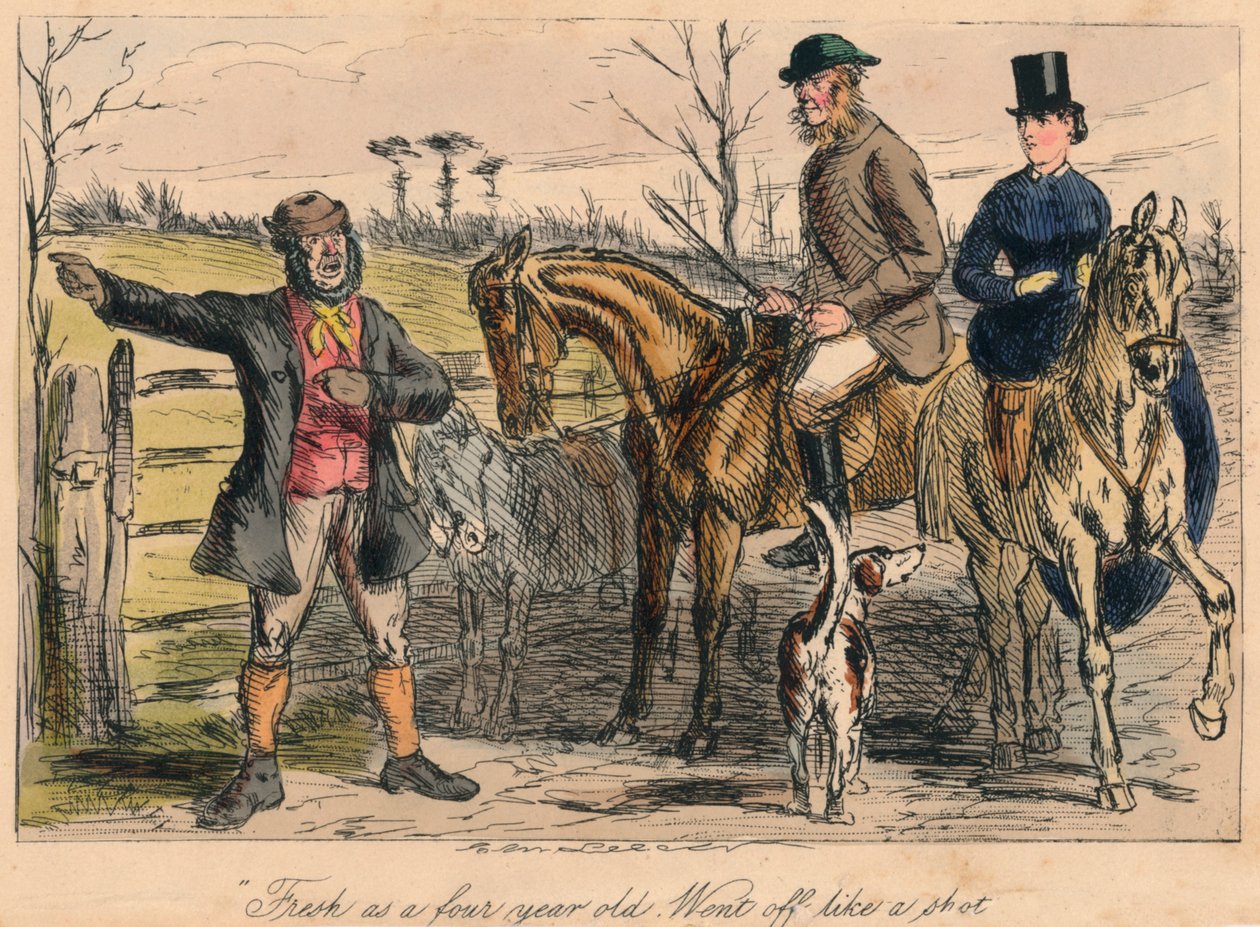 Tuore kuin neljävuotias. Meni kuin laukaus, 1865 tekijältä John Leech