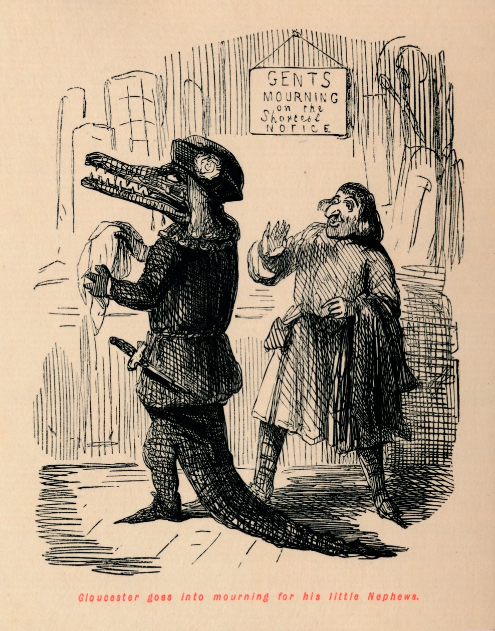 Gloucester suree tätä pientä veljenpoikia, tekijältä John Leech