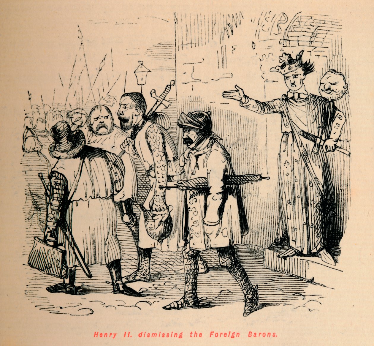 Henrik II. ulkomaisten paronien erottaminen, c1860, c1860 tekijältä John Leech