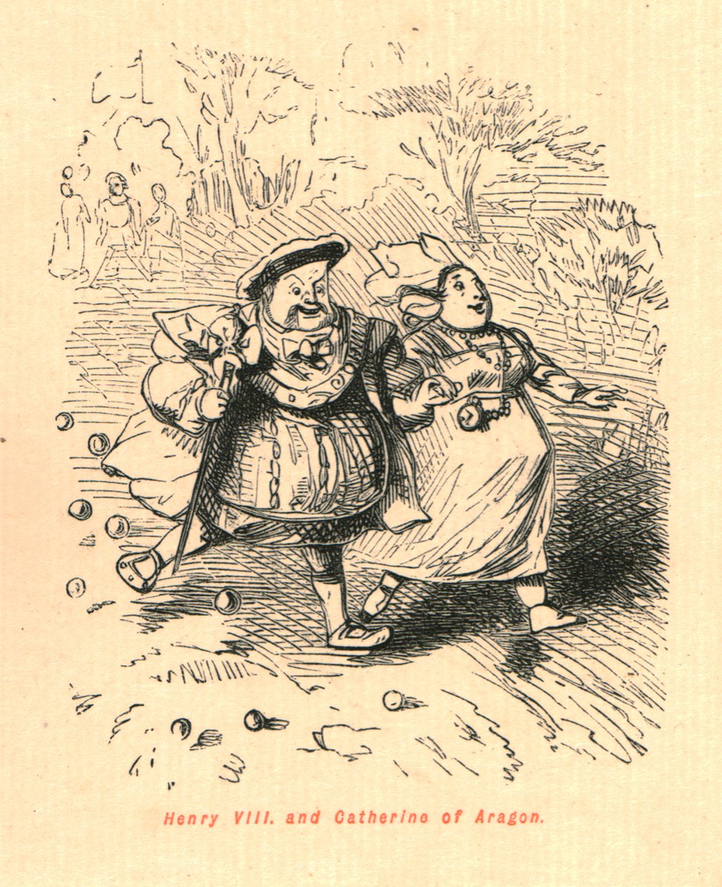 Henrik VIII. ja Catherine of Aragon, 1897. tekijältä John Leech