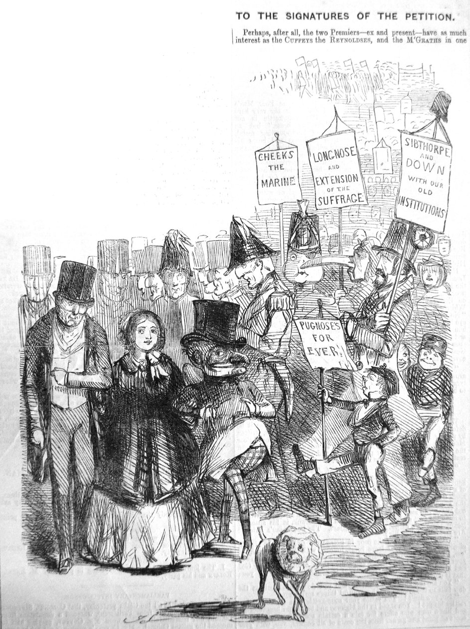 Miltä Chartistien kulkue saattoi näyttää, 1848 tekijältä John Leech