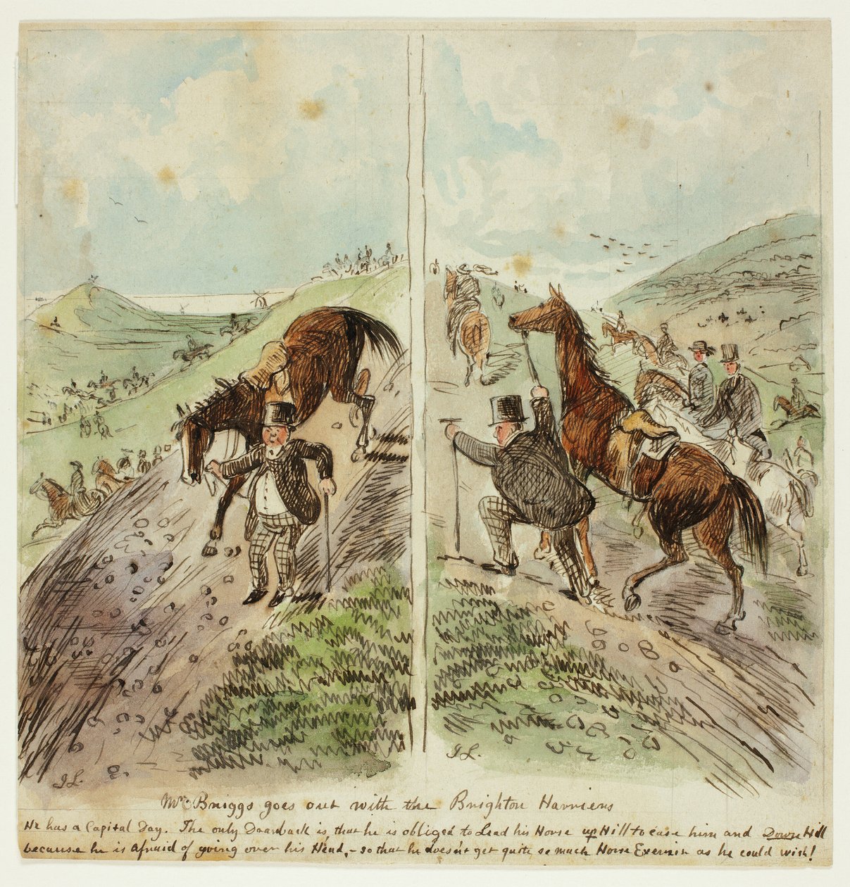 Mr. Briggs menee ulos Brighton Harriersin kanssa tekijältä John Leech