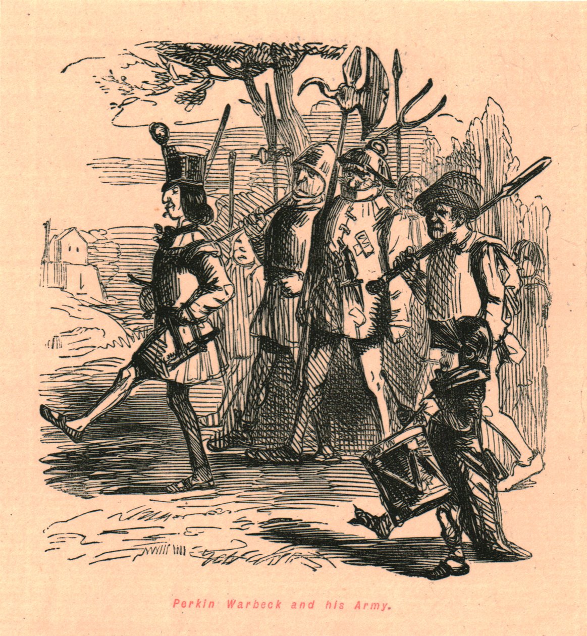 Perkin Warbeck ja hänen armeijansa, 1897. tekijältä John Leech