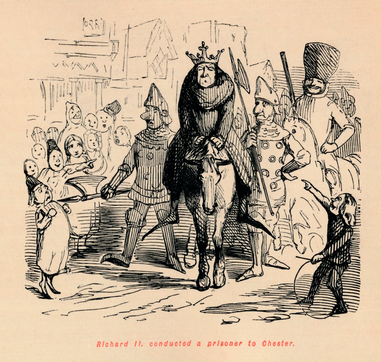 Richard II. johti vangin Chesterille, 1860, 1860 tekijältä John Leech