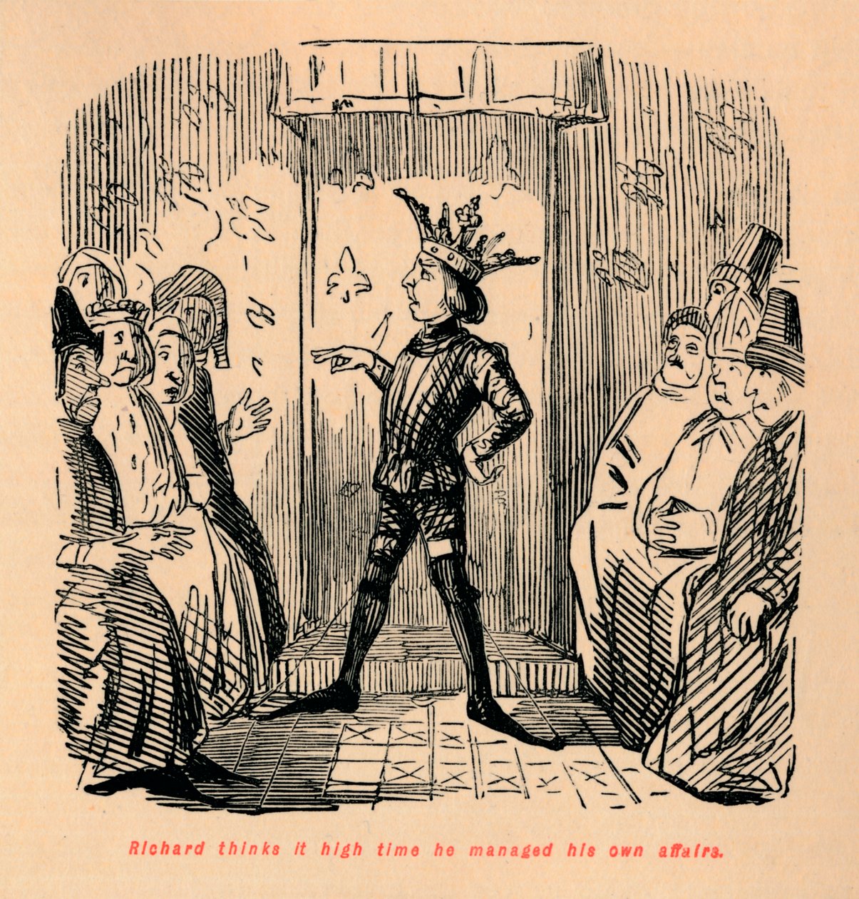 Richard luulee, että on korkea aika hoitaa omat asiansa, c1860, c1860 tekijältä John Leech