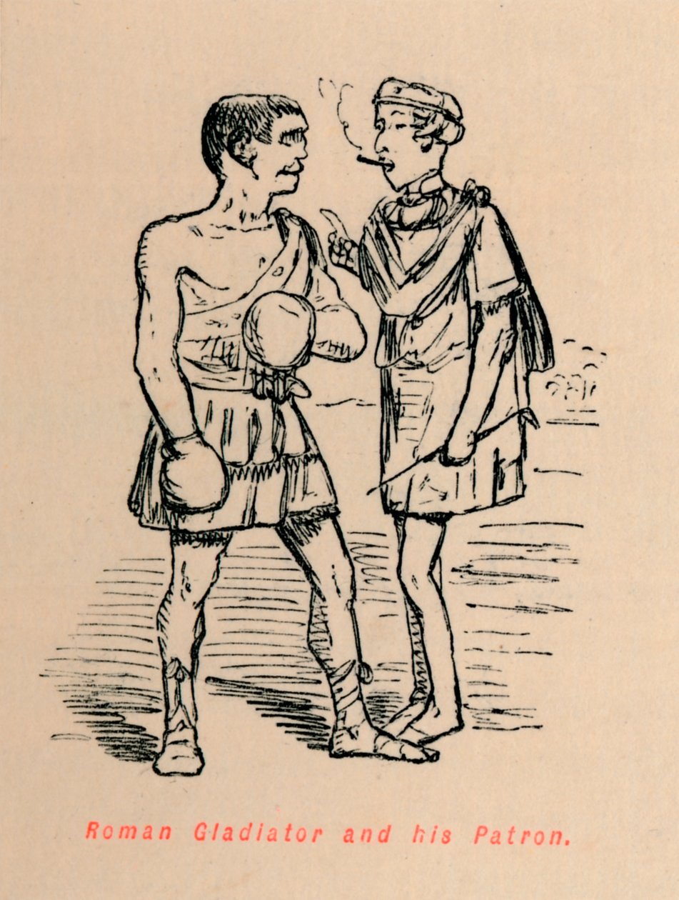 Roman Gladiator ja hänen suojelijansa, 1852 tekijältä John Leech