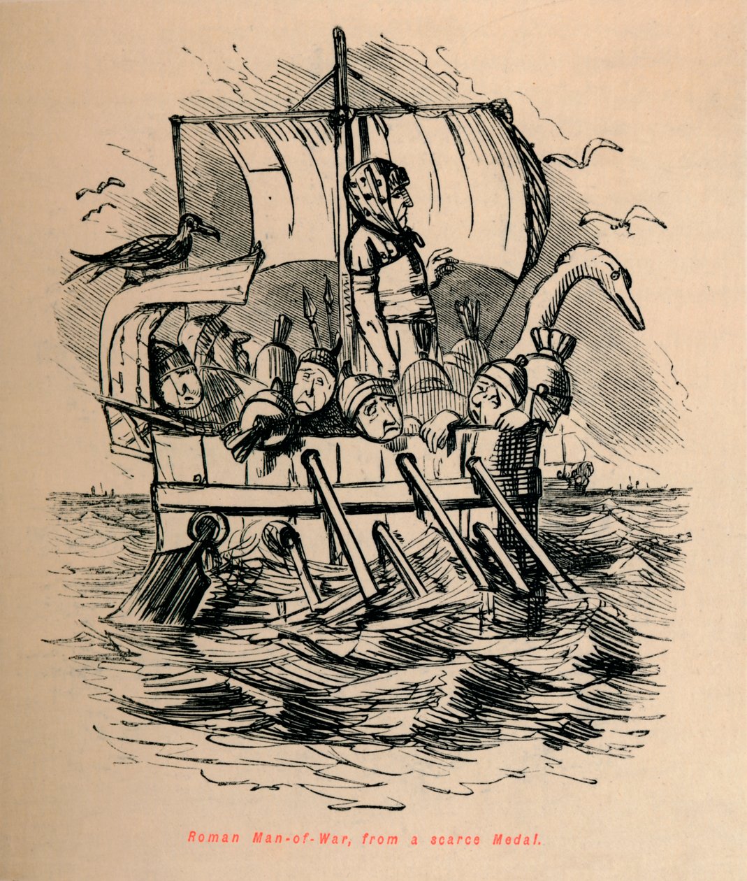 Roomalainen sodan mies, niukasta mitalista, 1852 tekijältä John Leech