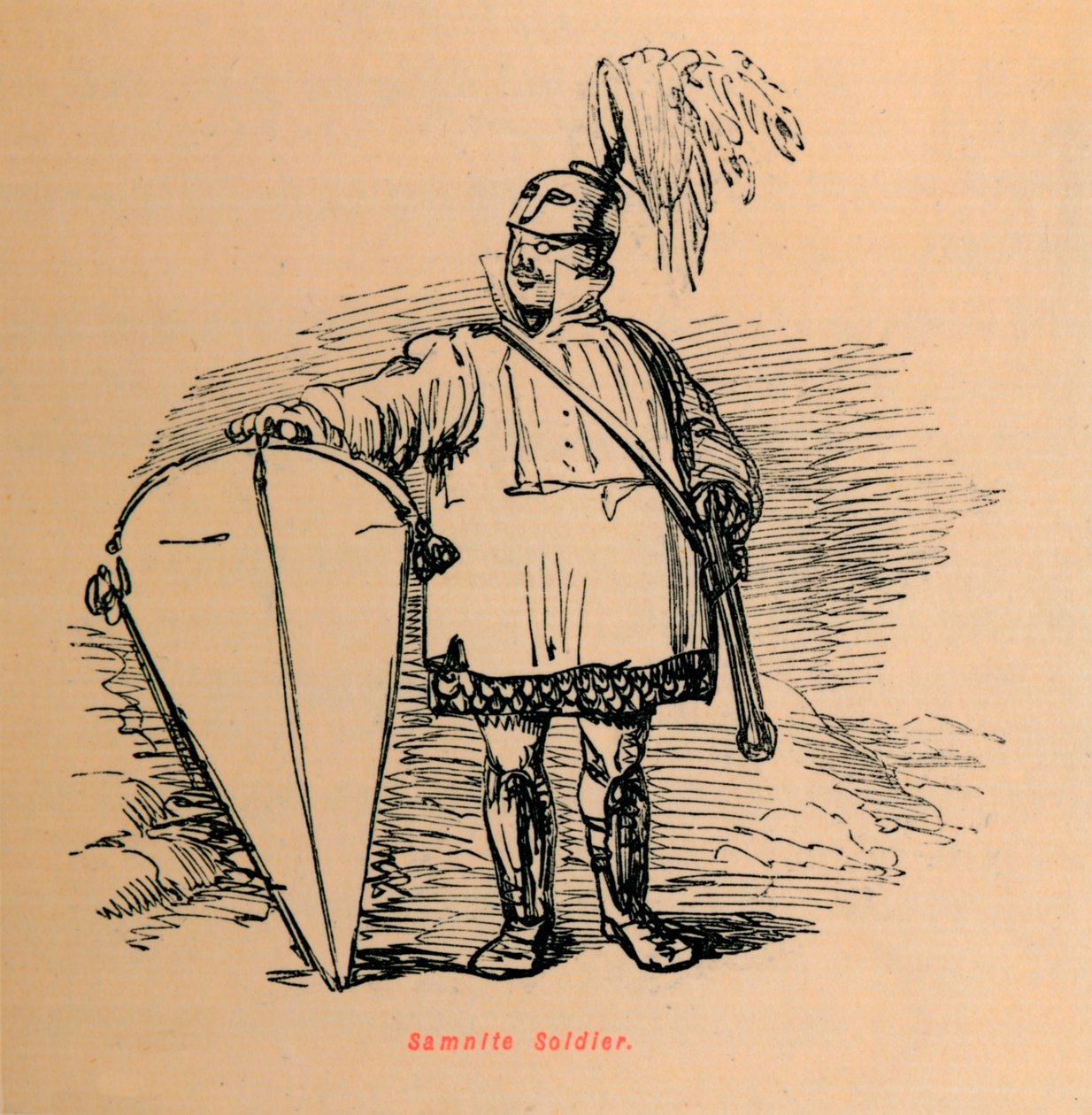Samnite-sotilas, 1852 tekijältä John Leech