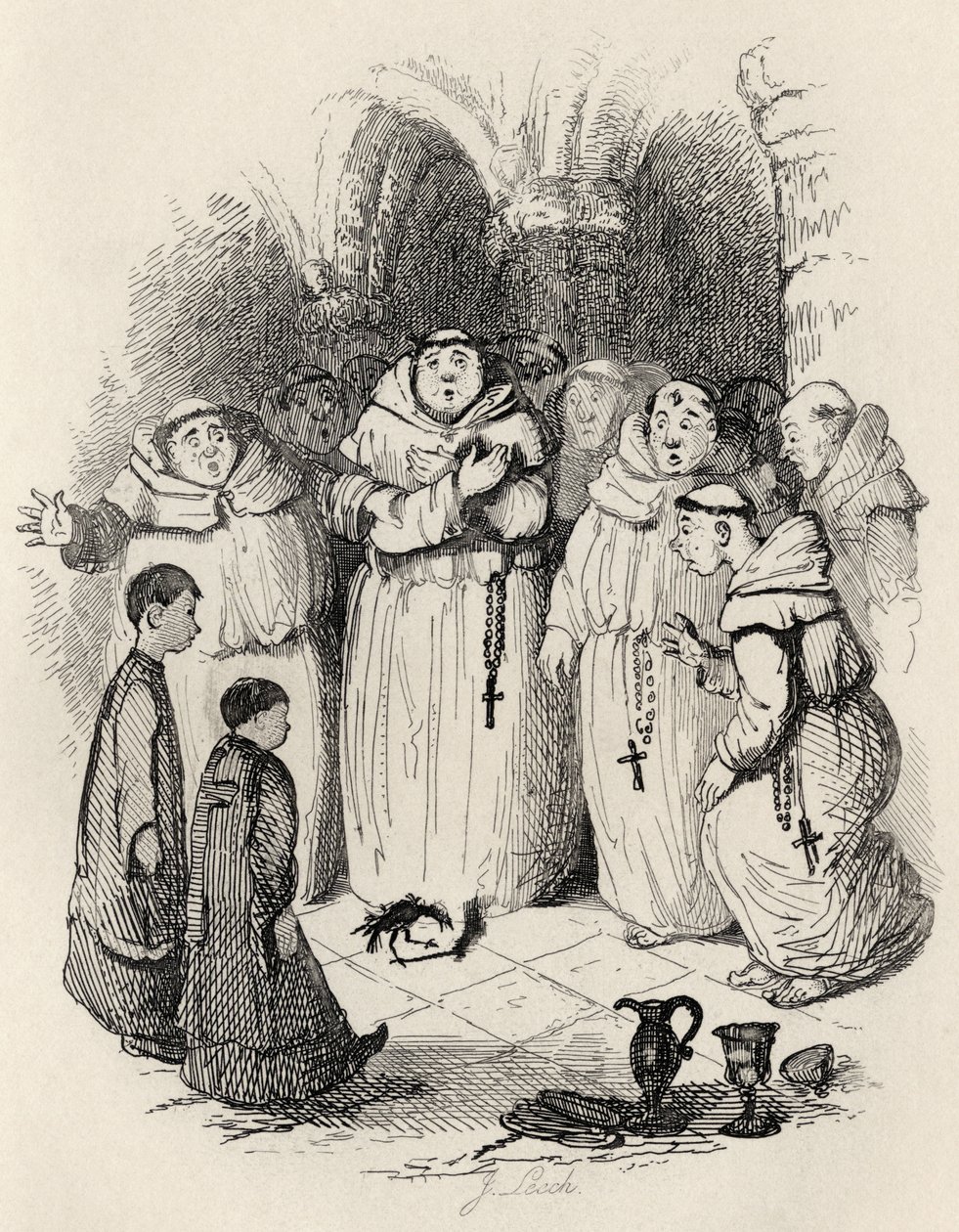 Se on hän - The Jackdaw, Thomas Ingoldsbyn teoksesta "The Ingoldsby Legends", julkaisija Richard Bentley und Son, 1887 tekijältä John Leech