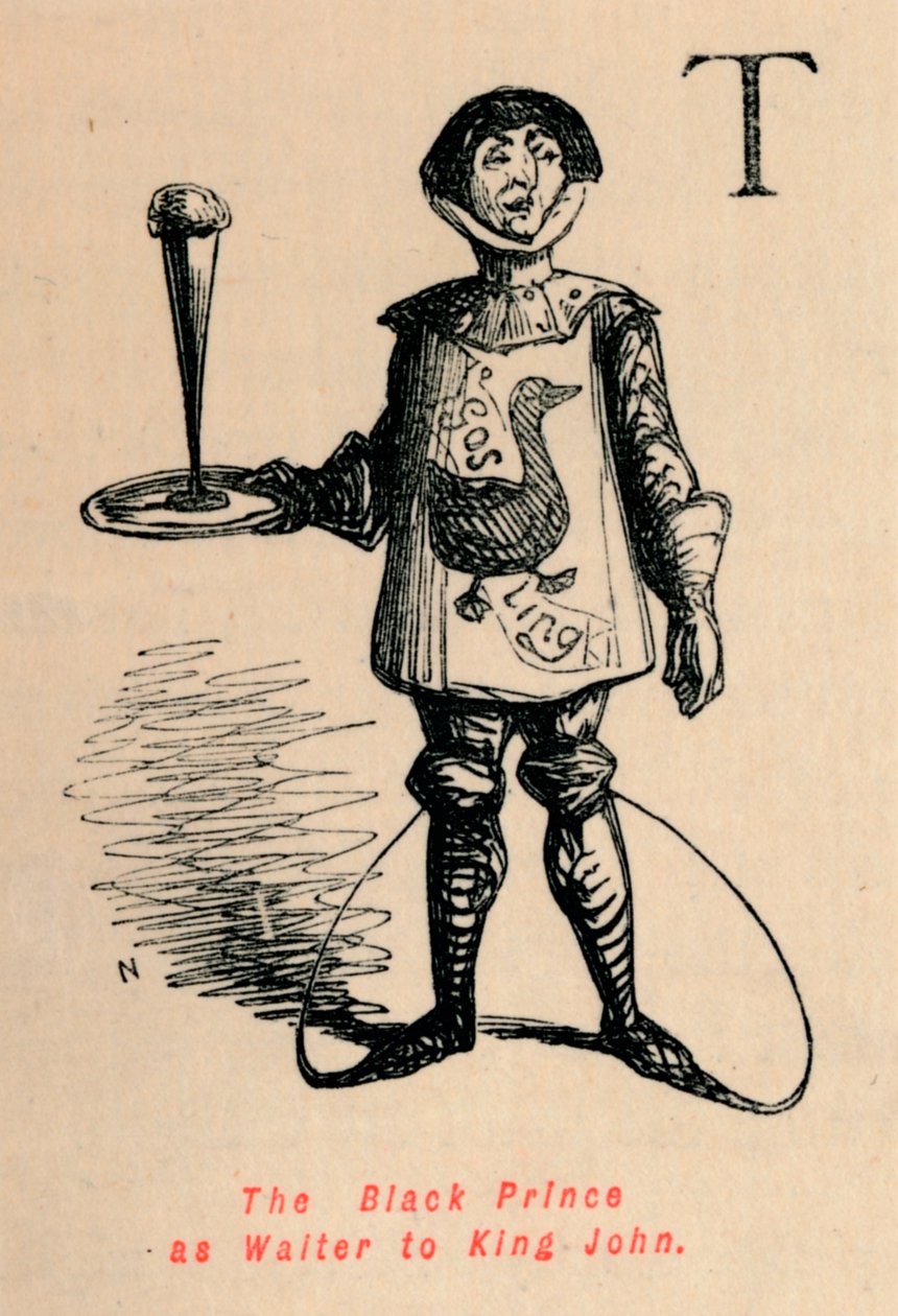 Musta prinssi kuningas Johnin tarjoilijana, c1860, c1860 tekijältä John Leech