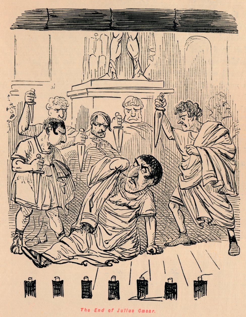 Julius Caesarin loppu, 1852 tekijältä John Leech