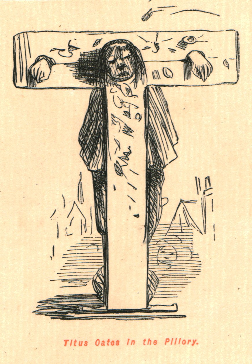 Titus Oates pillerissä, 1897. tekijältä John Leech