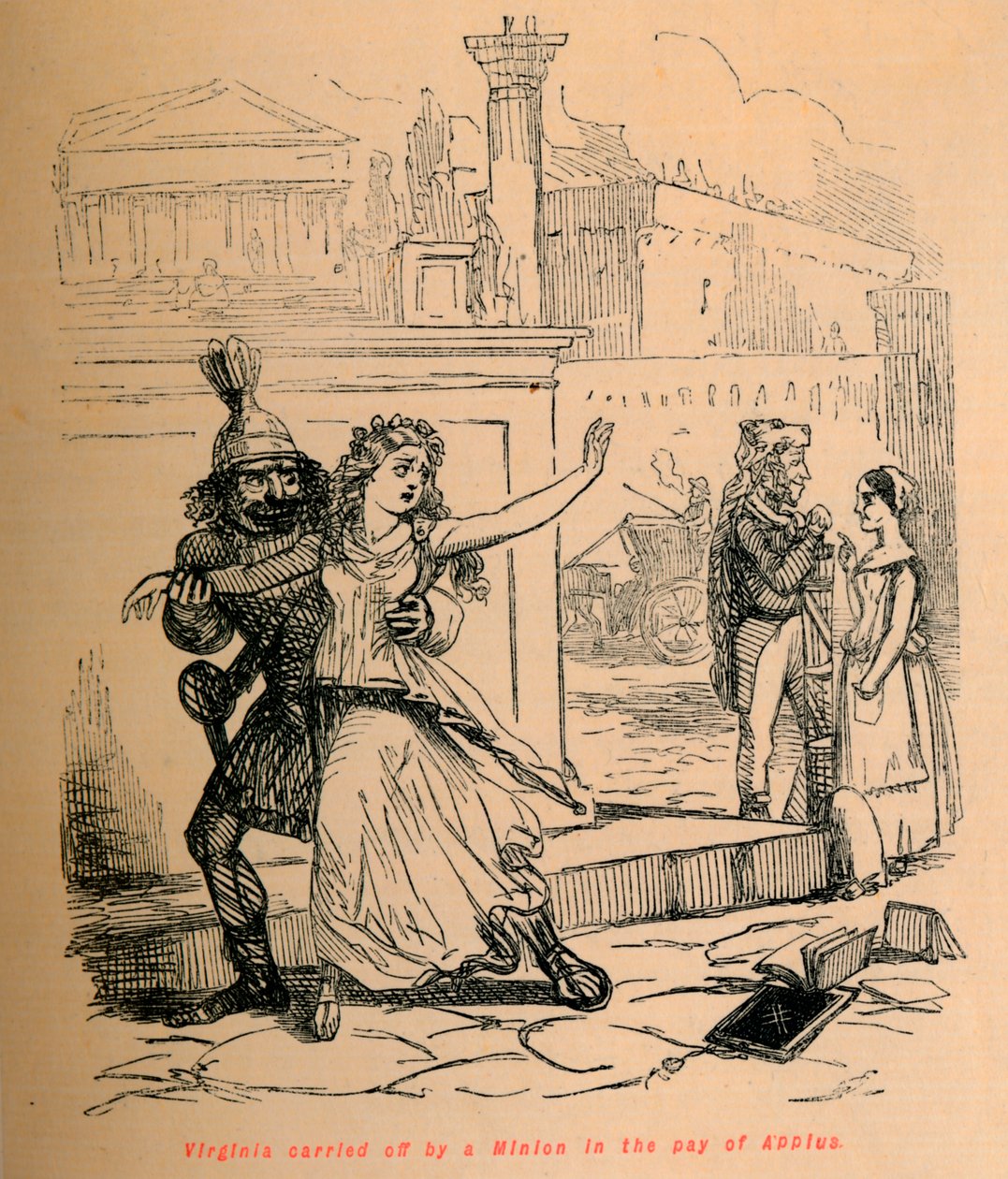 Virginia, jonka kätyri kuljetti Appiuksen palkkana, 1852 tekijältä John Leech