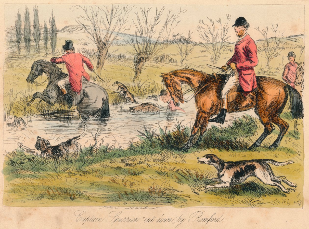 Romfordin leikkaama kapteeni Spurrier, 1865. Taiteilijat: John Leech, Hablot Knight Browne. tekijältä John Leech and Hablot Knight Browne