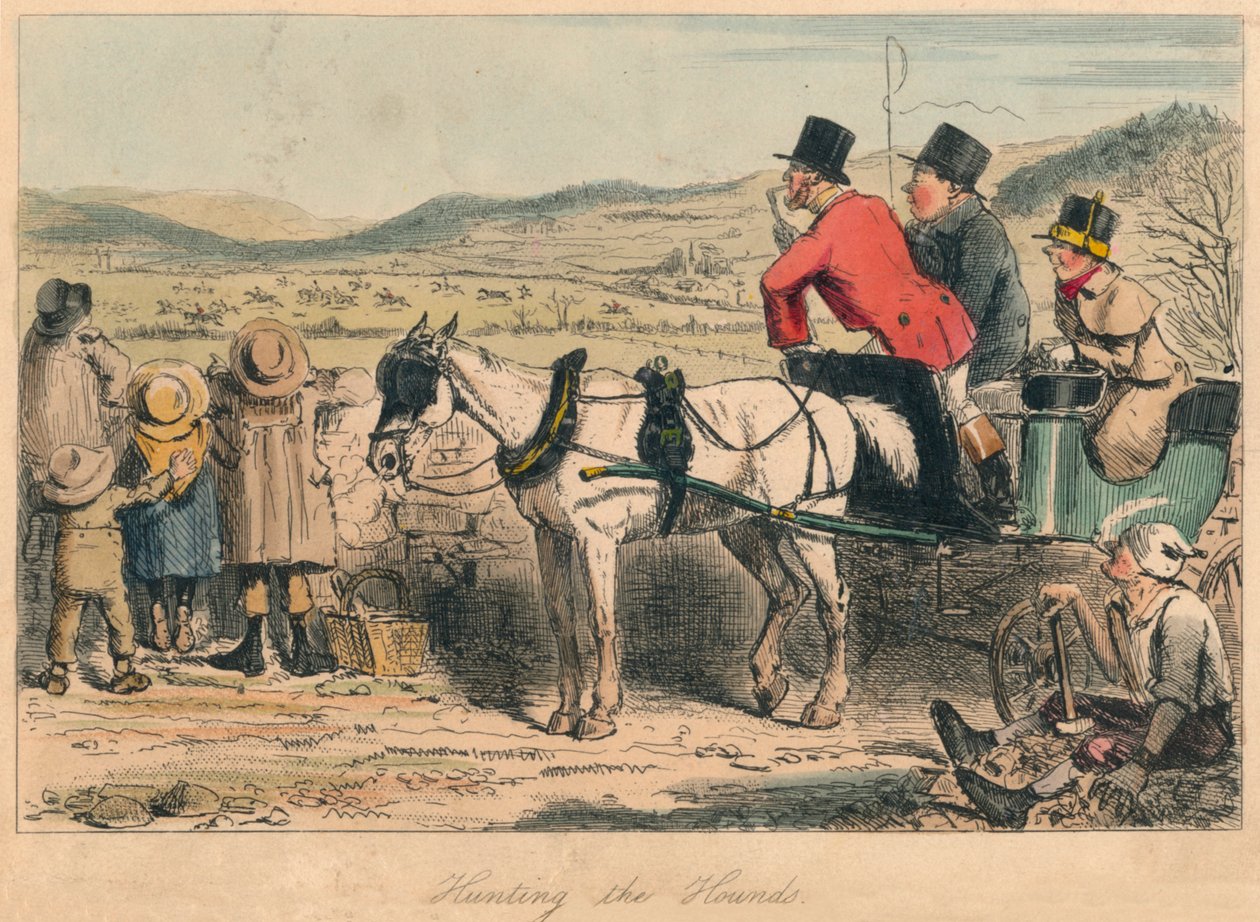 Hunting the Hounds, 1865. Taiteilijat: John Leech, Hablot Knight Browne. tekijältä John Leech and Hablot Knight Browne