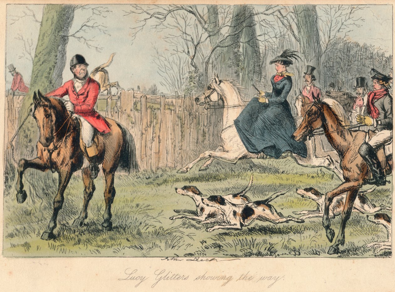 Lucy Glitters näyttämässä tietä, 1865. Taiteilijat: John Leech, Hablot Knight Browne. tekijältä John Leech and Hablot Knight Browne