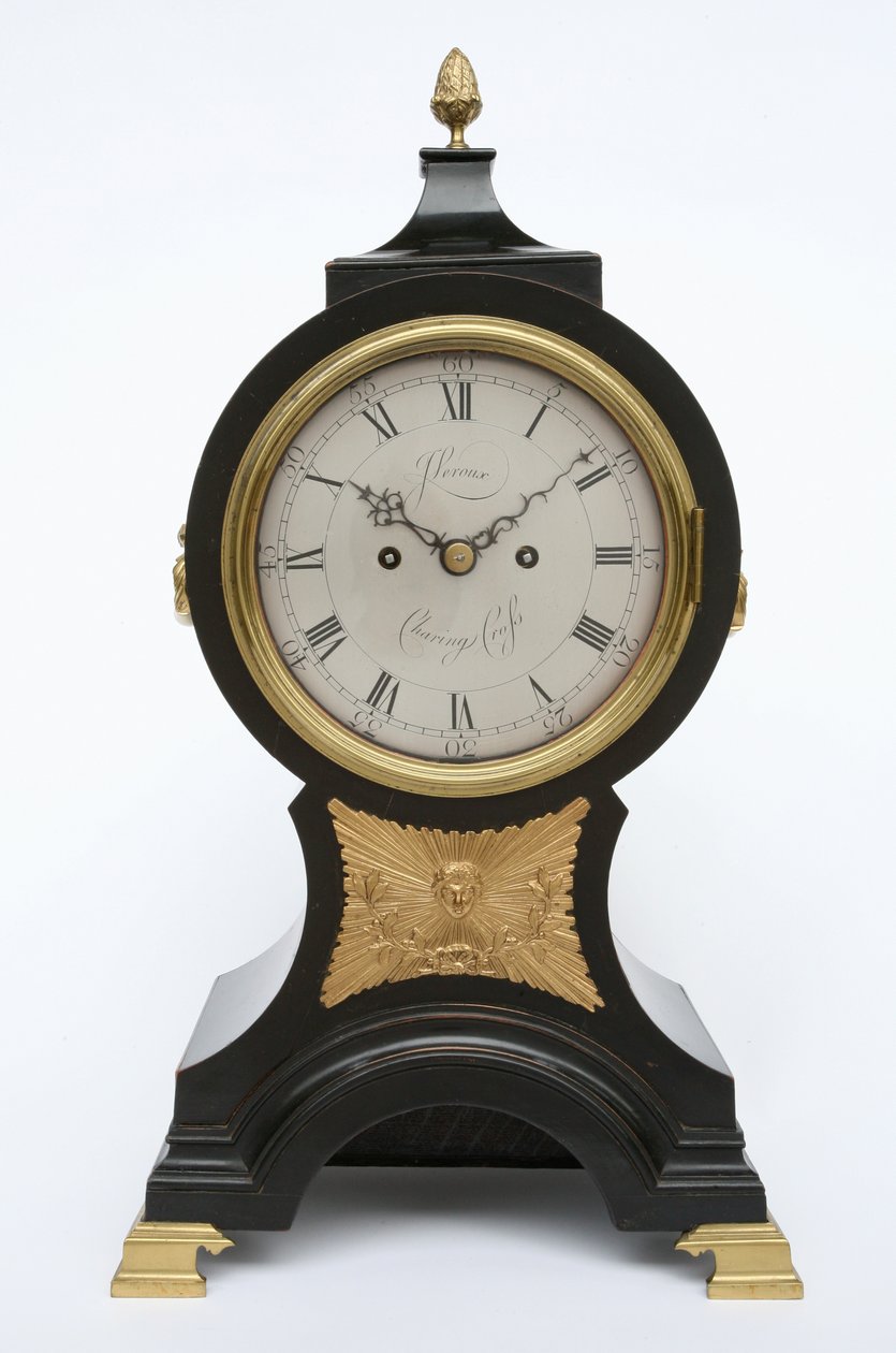 Ilmapallokello, n. 1760 (messinki ja ebonoitu hedelmäpuu) tekijältä John Leroux
