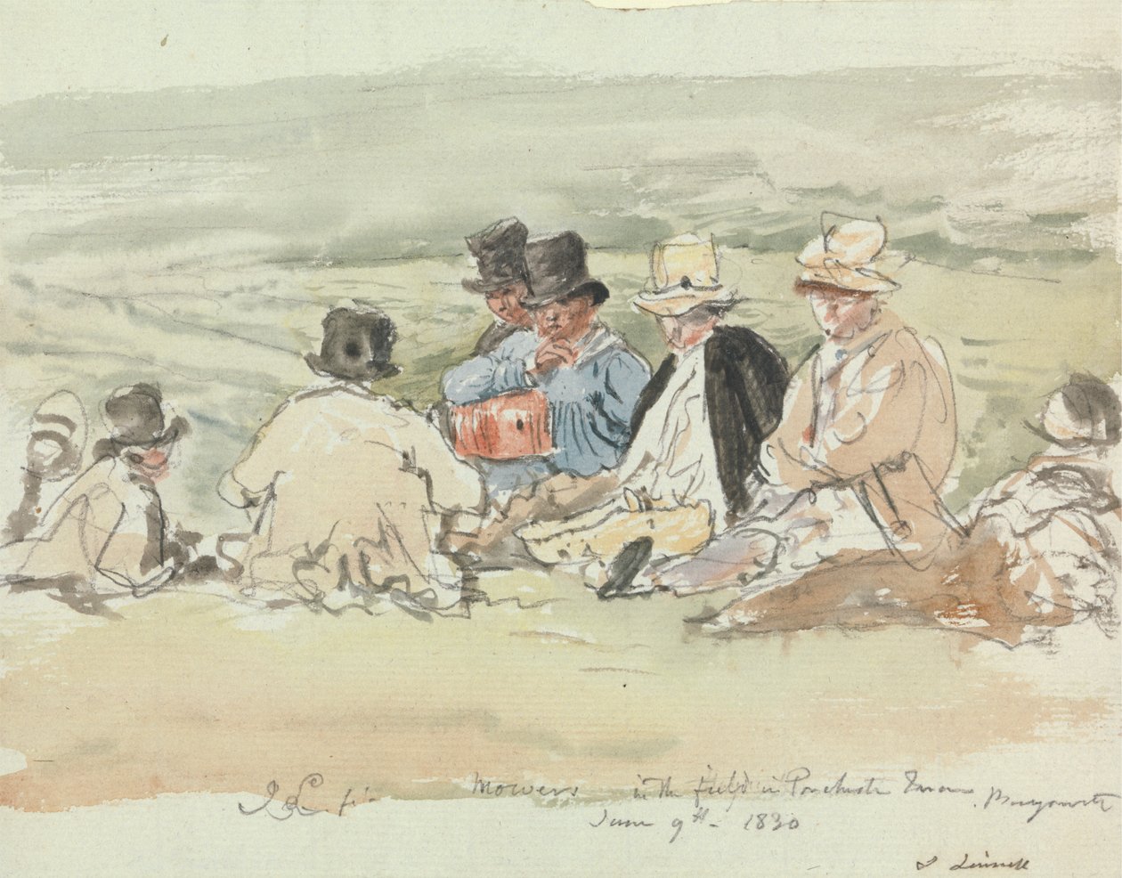 Mowers in the Field, Porchester Terrace, Bayswater, 9. kesäkuuta 1830 tekijältä John Linnell