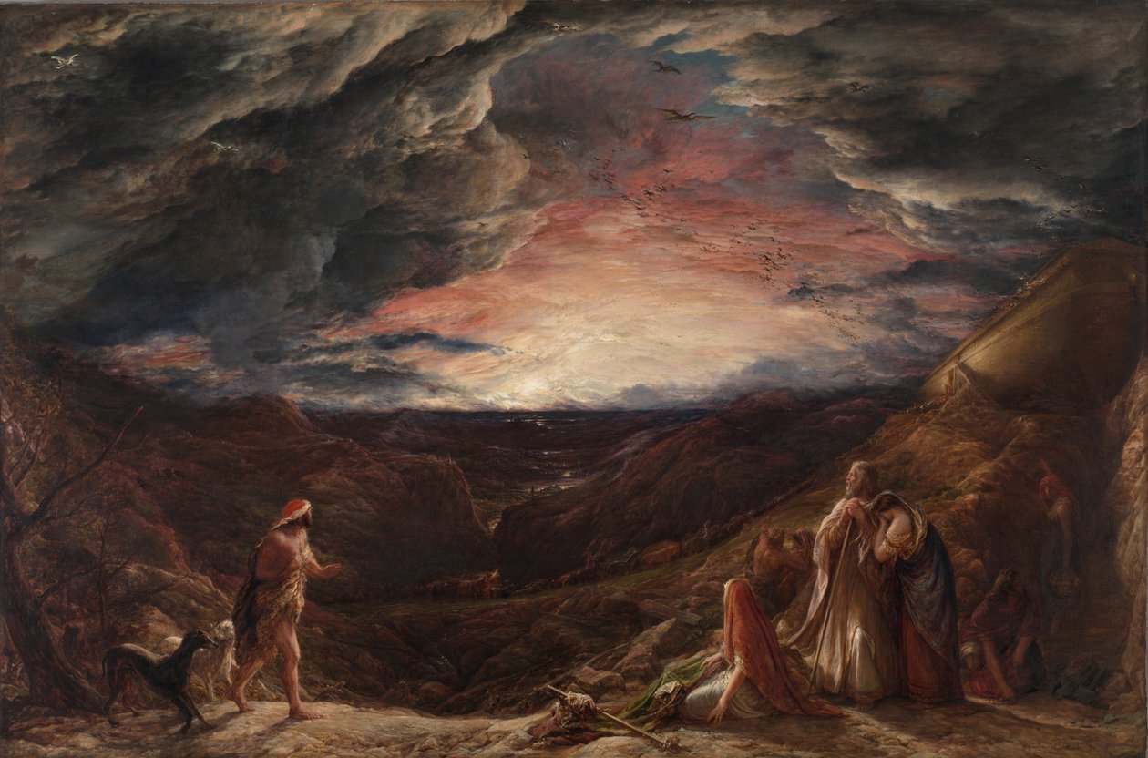 Nooa: Vedenpaisumuksen aatto, 1848 tekijältä John Linnell