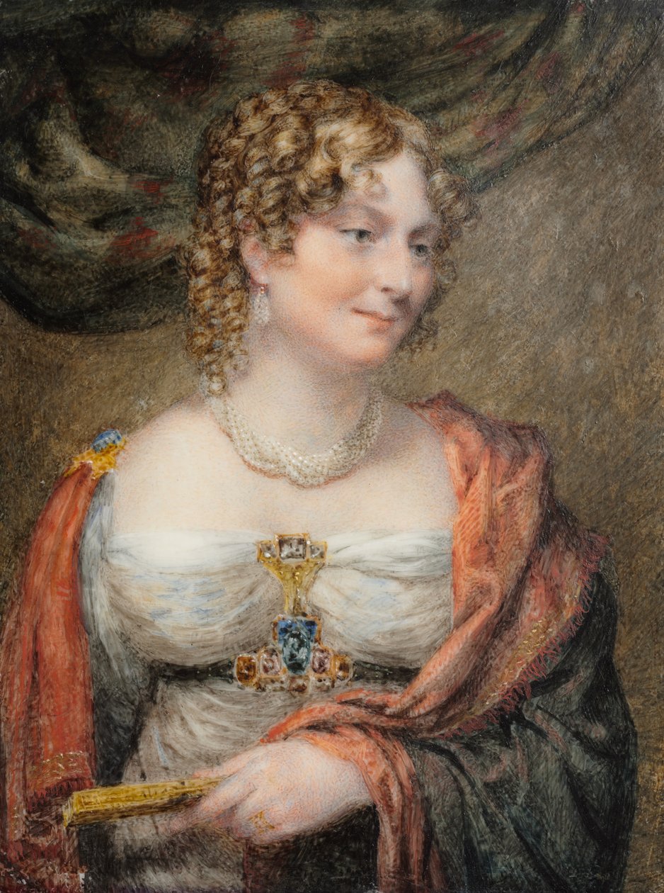 Anne Lawn muotokuva, syntyperäinen Towry, ensimmäinen lady Ellenborough, n. 1821. tekijältä John Linnell